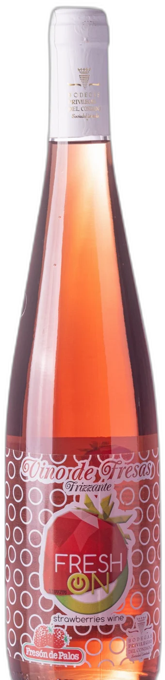 Botella de Freshon, vino de fresas frizzante