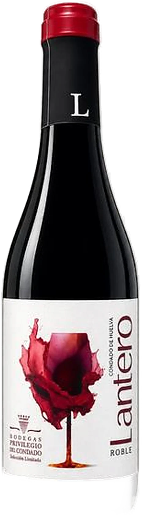 Botella de Lantero Roble, vino tinto del Condado de Huelva